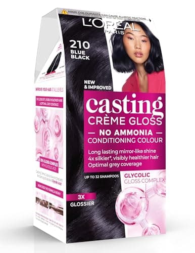 Image of L'Oréal Paris Casting Crème Gloss, Semi-Permanent Hair Dye, Radiant & Natural Colour, No-ammonia, Semi-Permanent Hair Colour Lasts 32 Washes, Shade: 210 Blue Black