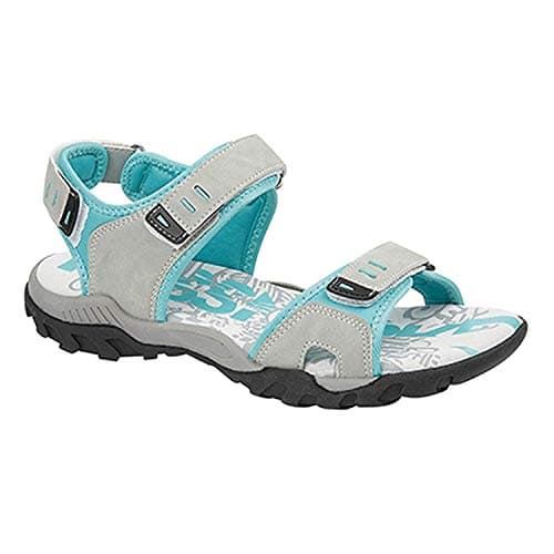 Image of Ladies PDQ Adjustable Sports Walking Sandals Light Grey Mint L498 KD -UK 6 (EU 39)