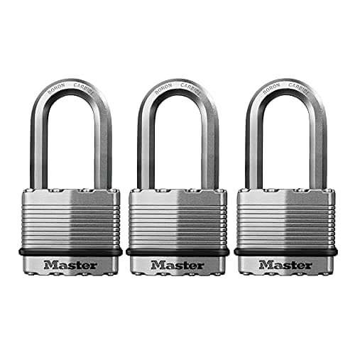 Image of Master Lock M5XTRILH Magnum Heavy Duty Outdoor Padlock with Key, 3 Pack Keyed-Alike