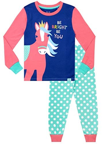Image of Harry Bear Girls Pyjamas Snuggle Fit Rainbow Horse Multicoloured 7-8 Years