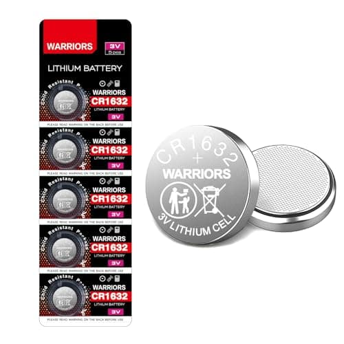 Image of Warriors 5X 1632 CR1632 Coin Button Cell 3V 3 Volt Lithium Batteries Battery 5X Child Resistance Safety Package Retail Pack