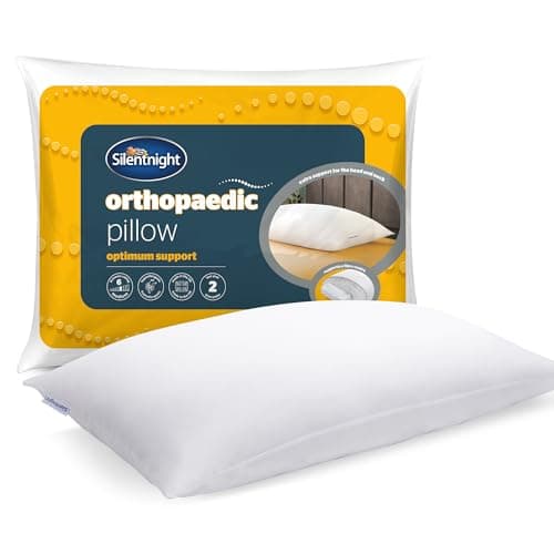 Image of Silentnight Orthopaedic Pillow - Support Head and Neck for Spinal Alignment to Ease Aches and Pains - Filled with Foam and Hollowfibre Covered in a Soft Touch Microfibre for Comfort, Hypoallergenic