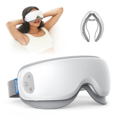 Image of RENPHO Ultra-Quiet Eye Massager with Heat, Lightweight Heated Eye Massage Mask for Dry Eyes, Face Massager for Eye Strain Improve Sleep, Birthday Gifts for Women Men