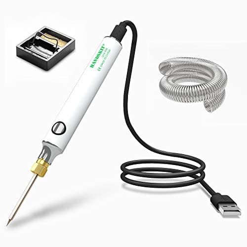 Image of Soldering Iron Kit, HANDSKIT 8W Soldering Iron Welding Tools with Adjustable Temperature 300-450°C Soldering Kit with Solder Stand, Solder Wire