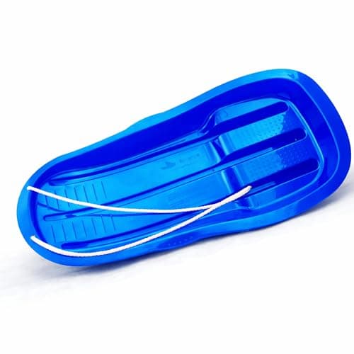 Image of simpa Alpine Racer Plastic Snow Sledge Toboggan - Heavy Duty Winter Snow Sled - Glacier Rush Blue - Robust Design for Snow Fun