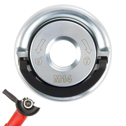 Image of M14 Quick Clamping Nuts, 45mm Quick Release Angle Grinder Nut Angle Grinder Locking Attachments Heavy Duty Locking Retaining Flange Nut with Pull Rin for Milwaukee Dewalt Makita Angle Grinder