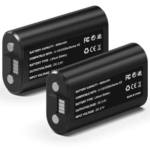 Image of Wzygdzsw 2×6660mWh Rechargeable Battery Pack for Xbox Series X/S & One/One S/One X/Elite Controllers, Overcharge/Short-Circuit Protection | Play & Charge Simultaneously, FCC/CE Certified
