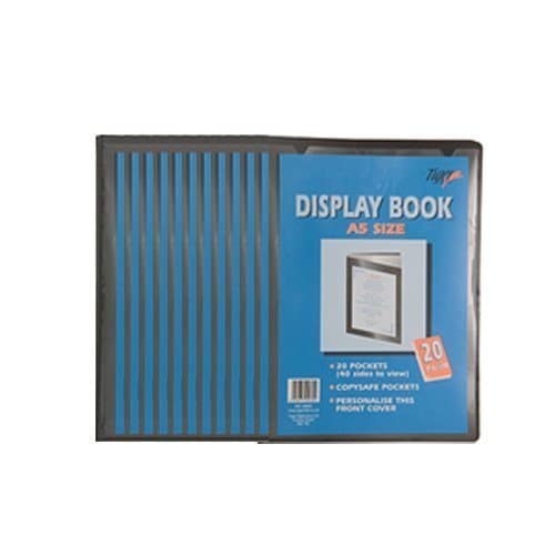 Image of Tiger A5 black 20 pocket presentation folder display book x 12