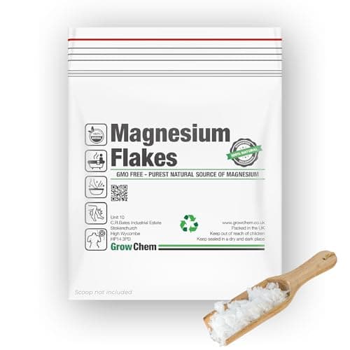 Image of Grow Chem Magnesium Flakes (1KG Bag) Pure Magnesium Chloride from The Dead Sea - Mineral-Rich Bath Salts for Foot & Muscle Soaks - Improves Sleep, Stress Relief, Joint Health & Skin Hydration