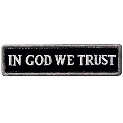 Image of in GOD We Trust Embroidered Tactical Morale Fastener Hook&Loop Patch - White & Black
