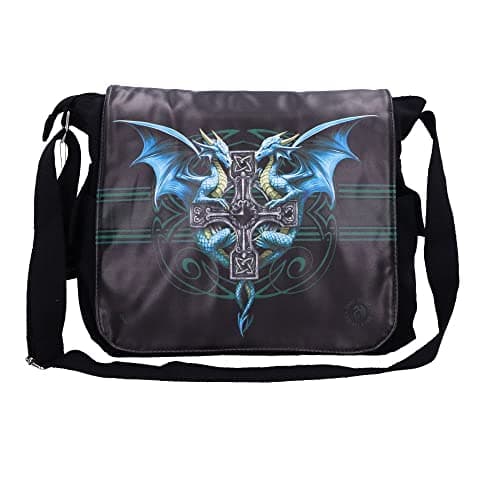Image of Nemesis Now Dragon Duo Anne Stokes Messenger Bag Black, PU and Canvas, 40cm