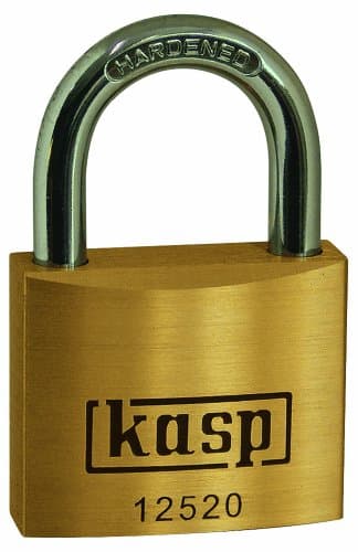 Image of Kasp K12520A1 Premium Brass Padlock Keyed Alike, Gold/Silver, 20 mm