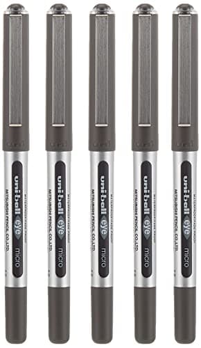 Image of uni-ball Eye Micro UB-150 Rollerball Pens - Black, Pack of 5