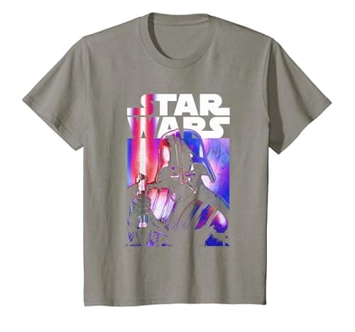 Image of Star Wars Darth Vader Light Saber Glow T-Shirt, Youth, Slate Grey, Large