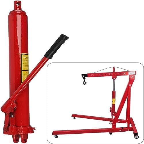 Image of Holdfiturn Long Pump Jack 8 Ton Hydraulic Jack with Manual Hydraulic Pump Car Repairing Set Heavy Duty Single Pump Jack for Car Van Boat Truck Caravan Engine Crane Oil Hose