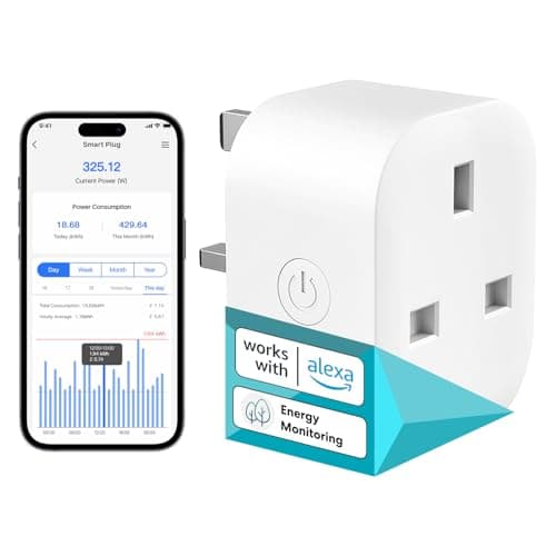Image of meross Meross Smart Plug with Energy Monitoring, Mini Smart WiFi Plug Work with Alexa, Google Home, SmartThings, Smart Socket Remote Control Timer Plug, No Hub Required, 13A, 1 Pack