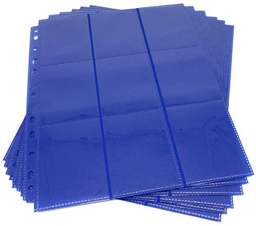 Image of docsmagic.de 10 18-Pocket Pages Dark Blue - Sideloading - 11 Holes - MTG PKM YGO