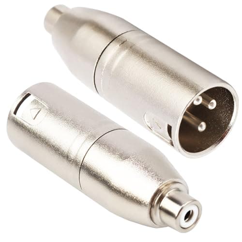 Image of JOMLEY RCA to XLR Adapter, XLR Male to RCA Female Converter Connector Adapter for Microphone Connections Audio Electronics etc - 2 Pack