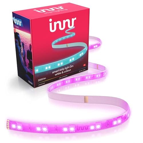Image of Innr Zigbee Lightstrip, Works with Hue* & Alexa (Hub Required), Premium RGBW LED Strip, Ultra Bright 2200 lm, Deep Dimmable Indirect Lighting, 3 m