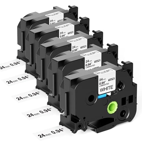 Image of Fimax Tze-251 24mm Compatible with Brother Label Maker Laminated Tape 24mm Replacement for Brother P-Touch TZe251 TZ-251 for E550W PTD600 PTD400AD PT-P710BT PT-P700 PT-P750W E560BT, Black on White