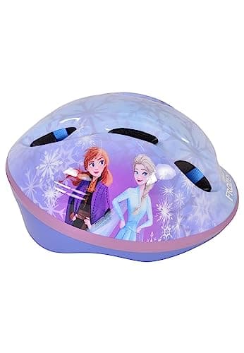 Image of Disney Frozen Kids Bike Helmet - 52-56cm, Dial Adjustable Toddler Helmet for Girls with Ventilation, Extra Lightweight - Officially Licensed Disney Frozen Design for Cycling Safety - Blue