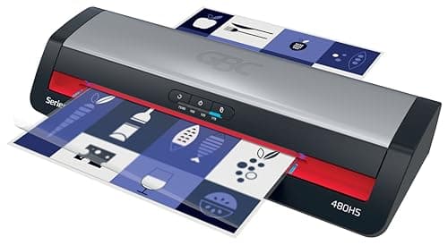 Image of GBC 480HS Home Office A3 Laminator – High-Speed Lamination, Rapid 1-Minute Warm-Up, 75-175 Micron, Anti-jam, Auto Shut-Off, Includes 5X A4 Laminating Pouches, Black/Red, 4410072UK