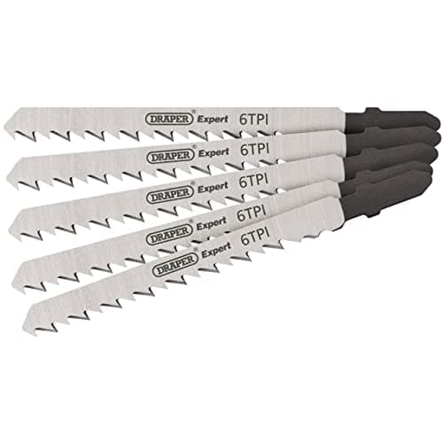 Image of Draper 81719 Expert 5 Piece DT101D 100mm Jigsaw Blade Set, 230 V, Silver, 100 mm