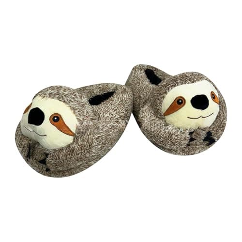 Image of 2026 Shoes Women's Cosy Slippers for Indoor Outdoors. Soft, Warm, Fluffy Slippers with Cute Sloth Motif, Adults, Girls, Ideal for Everyday Use, coffee, One Size