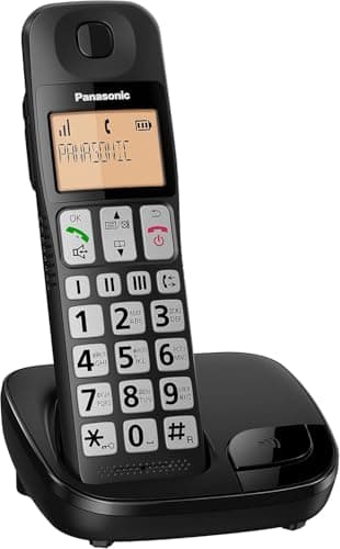Image of Panasonic KX-TGE110E Big Button Single DECT Cordless Telephone with Nuisance Call Blocker & LCD Display (Single Handset Pack) - Black