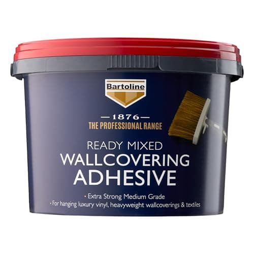 Image of Bartoline 1876 Med Wallpaper Adhesive 2.5kg – Ready Mixed Medium Grade Paste for Luxury Vinyl, Textile and Hessian Wallcoverings Strong Tack, Excellent Coverage and Slip