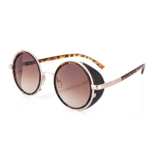 Image of 4sold® Steampunk Sunglasses 50s Round Glasses Copper Cyber Goggles Rave Goth Vintage Victorian like Sunglasses Includes FREE UV400 sunglasses lens 8 models to choose (number 5 light tortoise)