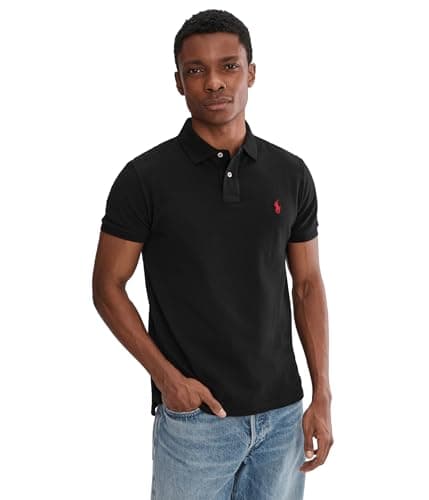Image of POLO RALPH LAUREN Men's The Iconic Mesh Polo Shirt, Polo Black, Large