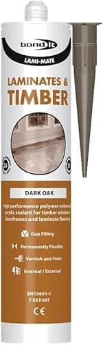 Image of Bond It Lami-Mate Timber & Laminate Sealant Wood Floor Gap Joint Filler EU3 Laminates Flooring Windows Parquet Silicone 310ml (Dark Oak, 310ml)