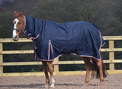 Image of Turner Equestrian 100g Navy 600d Combo Neck Ripstop Horse Turnout Rugs 5'3"-7'0" (6'9")