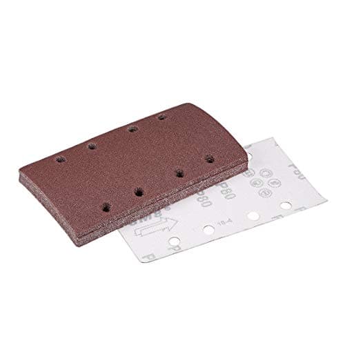 Image of sourcing map 80 Grit 1/3 Sanding Sheet Sander Sandpaper Hook and Loop Pads 8 Hole 15pcs