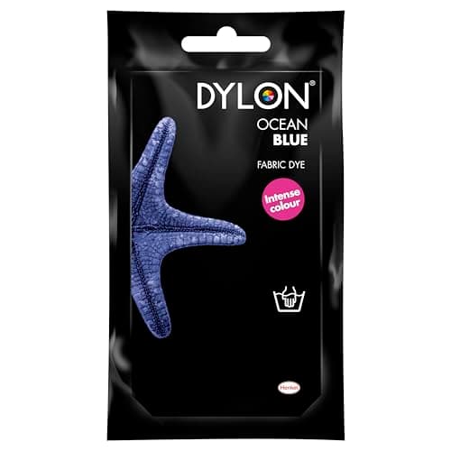 Image of DYLON Hand Dye, Fabric Dye Sachet for Clothes, Soft Furnishings and Projects, 50 g - Ocean Blue