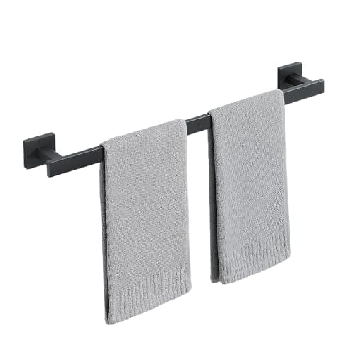 Image of Mooche Towel Rail Black Wall Mounted, Bathroom Towel Holder, SUS304 Stainless Steel Towel Bar 60CM Towel Holders for Bathrooms, Kitchens, Toilets, and Living Rooms