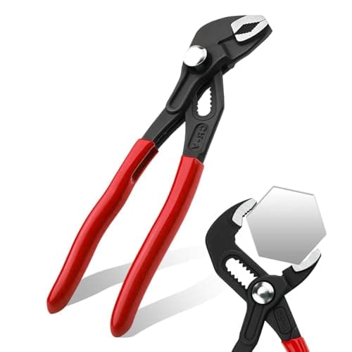Image of 180mm(7") Water Pump Pliers, Quick Adjustable Pipe Wrench Tongue and Groove Joint Pliers V-Jaw with Comfort Grips Tools Slip Joint Plumbers Wrench for Plumbing Home Repairs Pipe Fittings Maintenance