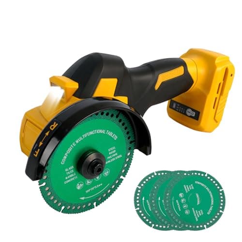 Image of Angle Grinder for DeWalt 18v Battery, Upgraded Cordless Angle Grinder, 18,000 RPM Professional Cordless Angle Grinder with 4 Cutting Discs for Cutting Wood/Metal/Plastic