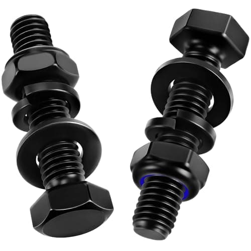 Image of Mbsomnus M6 Nuts and Bolts Set, 20 Pcs Hex Head Bolt M6x60 mm, Black Hexagon Screw and Lock Nuts DIN 933 Machine Screws Carbon Steel with Nylon Nut Flat Lock Washers for Cars Furniture Machinery