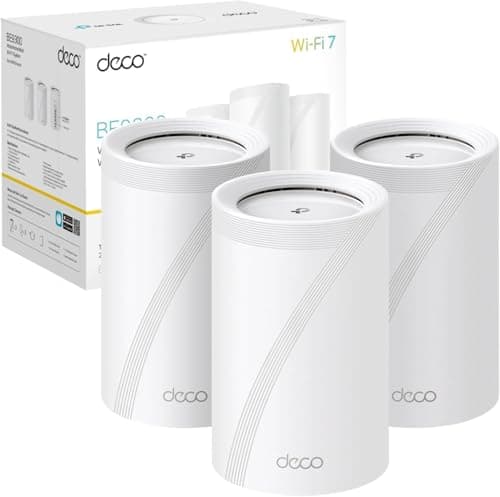 Image of TP-Link Deco BE65(3-pack) BE9300Mbps Tri-Band Whole Home Mesh WiFi 7 System, 2.5G Port, Speeds up to 9214 Mbps, AI-Driven WiFi Booster, Connect Over 200 Devices, Ideal for Gaming&4K, Easy Setup