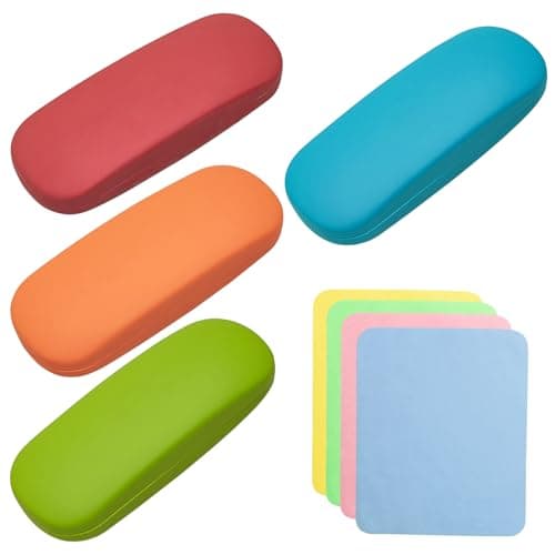 Image of Duzapku 4 PACK Hard Glasses Case, Portable Eyeglass Case, Sturdy Glasses Case, Concise Glasses Protective Case for Women Men, Glasses and Sunglasses