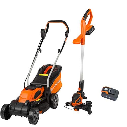 Image of Yard Force 40V 32cm Cordless Lawnmower Plus Cordless Grass Trimmer with Extra Battery