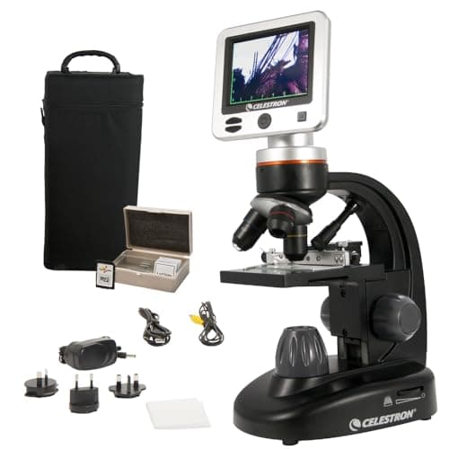 Image of Celestron 44341 Professional 5MP LCD Digital Microscope II, 4x-1600x Magnification, Black/Silver