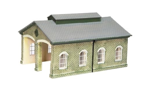 Image of TT:120 Hornby TT9006 TT Gauge Engine Shed - Extra Track Pieces for Model Railway Sets, Toy Train Track Pieces, Model TT Shed Piece - Hobbies for Men - Scale 1:120