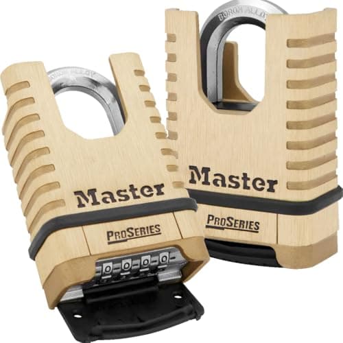 Image of Master Lock 1177D 57mm Brass Body Shrouded Shackle Padlock