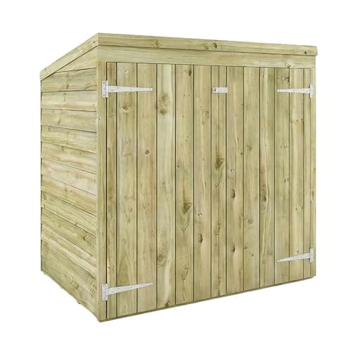 Image of Waltons 5 x 3 Wooden Mower Storage Shed | Overlap Garden Shed with Pent Roof | Double Door Lawnmower Storage | 10 Year Anti-Rot Guarantee | 5x3 Outdoor Shed | 5ft x 3ft