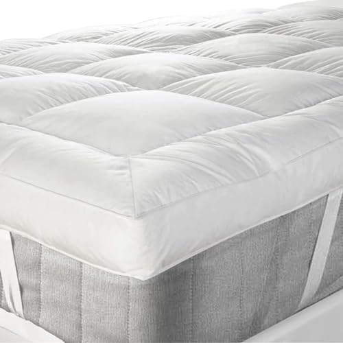 Image of GMTEXTILE Thick Single Mattress Topper 5cm, Microfiber Single Bed Topper Single Bed Mattress Toppers Best Anti Allergenic (Single 90 X 190cm)