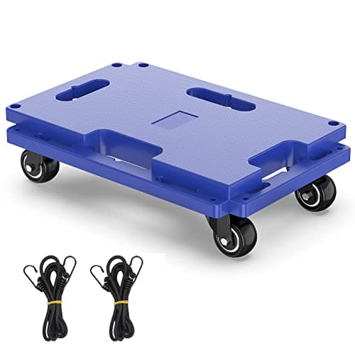 Image of SOLEJAZZ Mobile Mobile Dolly Connectable, 440 LBS Capacity Mobile Piano Dolly, Sturdy Moving Trolley with 4 Wheels for Moving Heavy Furniture, Blue, 1 Pack