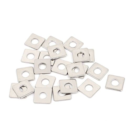 Image of Sourcingmap M4 x 10mm Square Stainless Steel Flat Repair Plate Silver Tone 20pcs